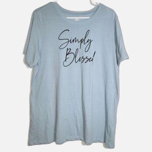 Simply Blessed Short Sleeve Blue T-Shirt XL